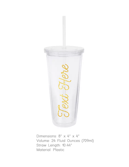 24oz "Name Your Sip" – Personalized Tumbler with Straw