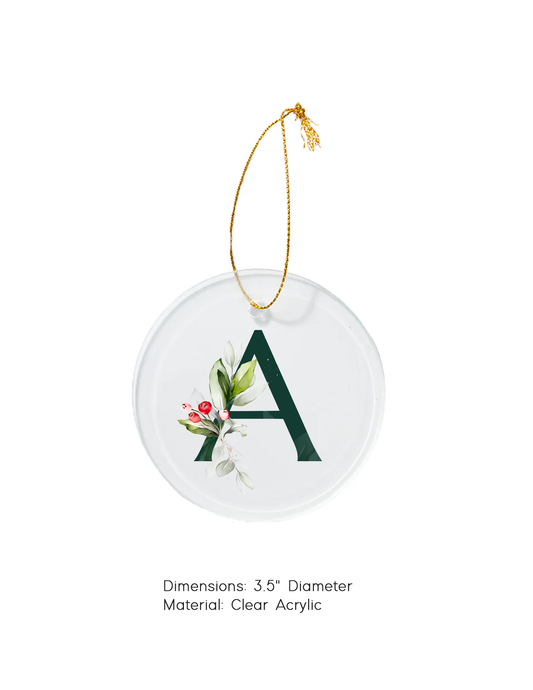 "Initial Noel" – Personalized Acrylic Christmas Ornament