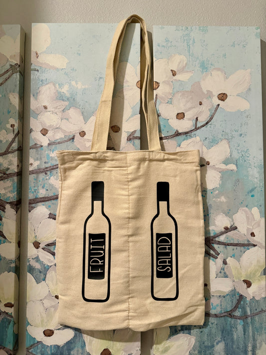 "Double the Wine, Double the Fun" – Dual-Wine Tote Bag