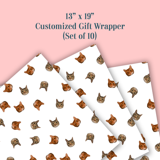 13x19 "Purr-sonalized Faces" – Custom Gift Wrapper