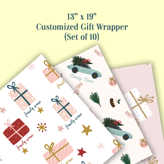 "Wrap Star" – Personalized 13x19 Gift Wrapper (Set of 10)