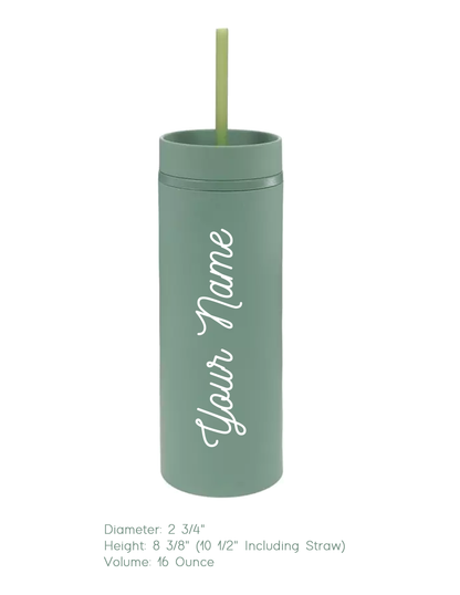 16oz "Slim Sips" – Personalized Skinny Tumbler